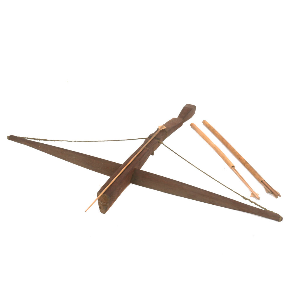 Original Vietnam War Montagnard Crossbow with Bolts and 2 Quivers - USGI Bring Back Original Items