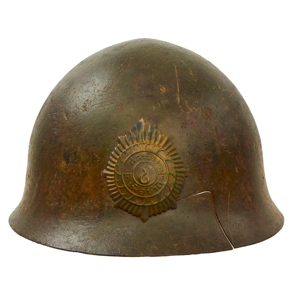 Original WWII Thailand M30/32 Siamese Combat Helmet - Converted Japanese Type 90 Helmet Original Items