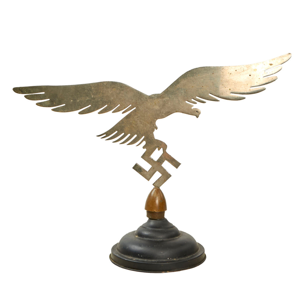 Original German WWII POW-Made Luftwaffe Eagle Statue Made with Artillery Fuze on Stand Original Items