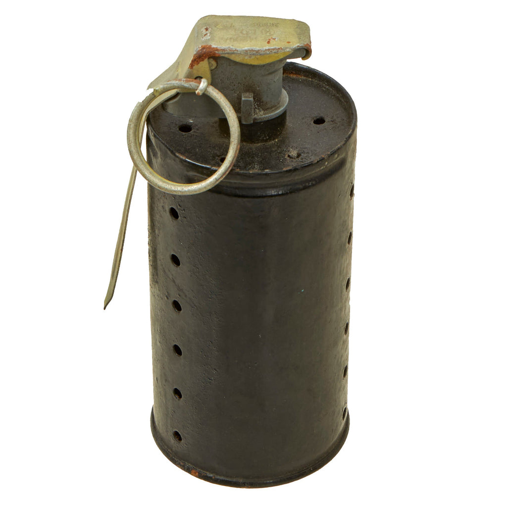 Original U.S. WWII Inert Cylinder Smoke Gas Grenade with M200A1 Fuse Original Items