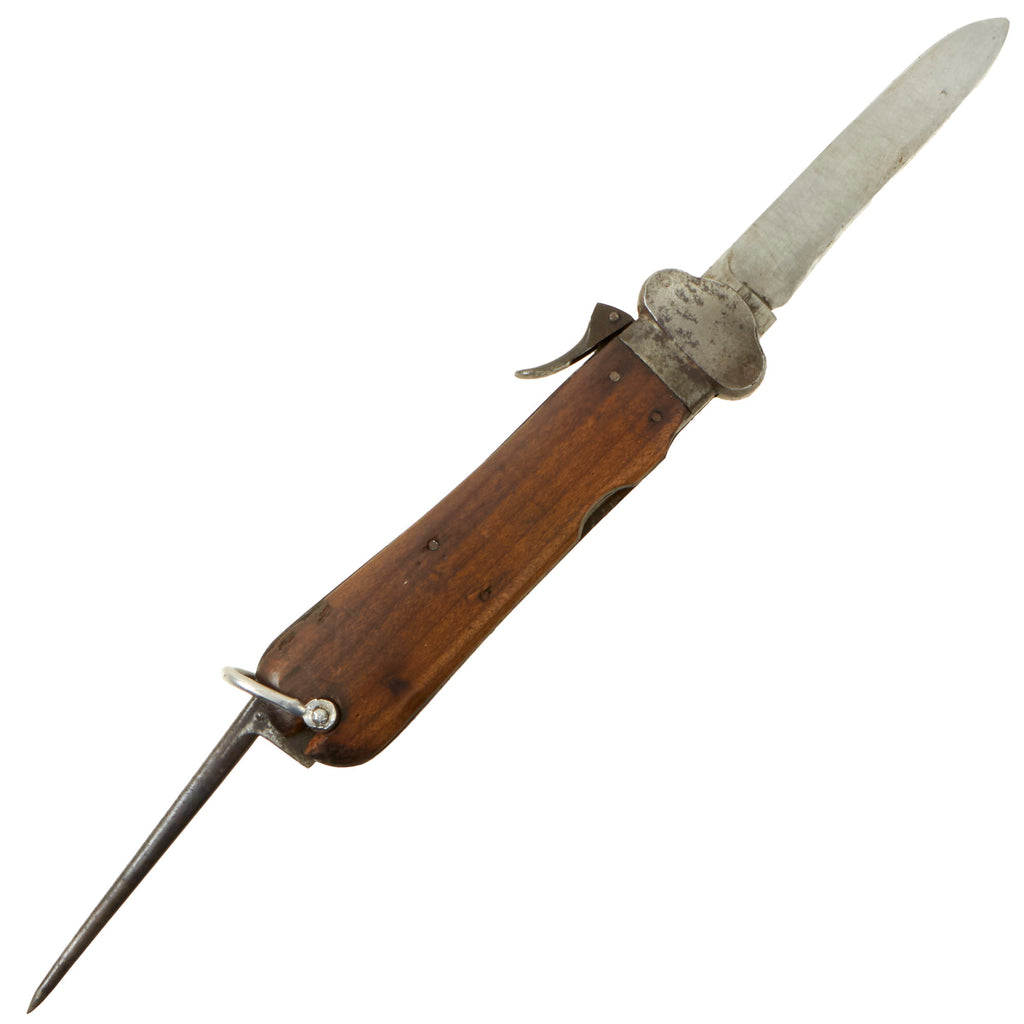 Original German WWII Late War Luftwaffe Take Down Fallschirmjäger Gravity Knife - Service Worn Original Items