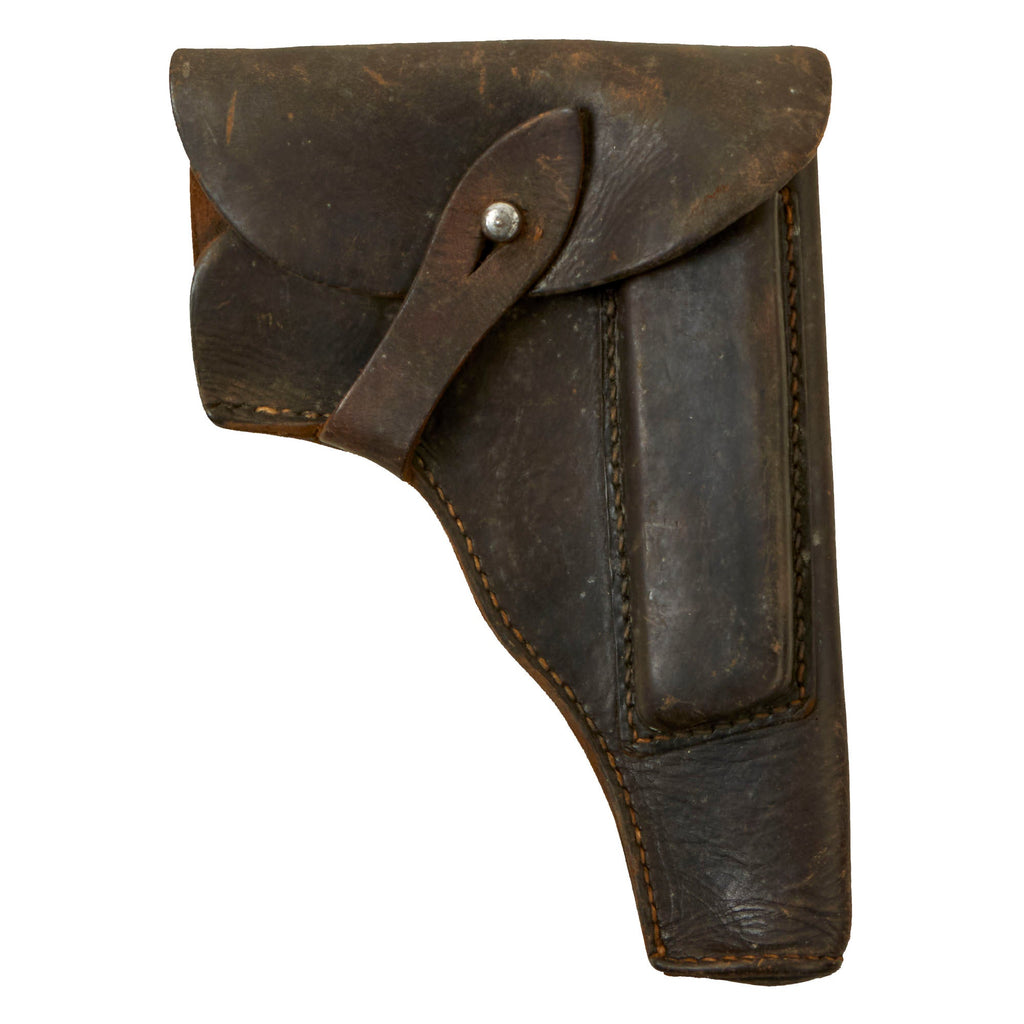 Original German WWII Polish Radom Pistol Brown Leather Holster - Pistolet wz. 35 Vis Original Items