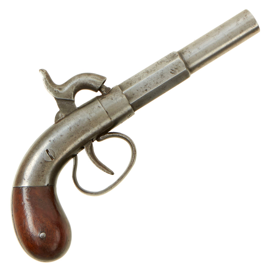 Original U.S. Single Shot Pocket Percussion Pistol Marked to Richard Smith of London - Serial 643 - circa 1850 Original Items