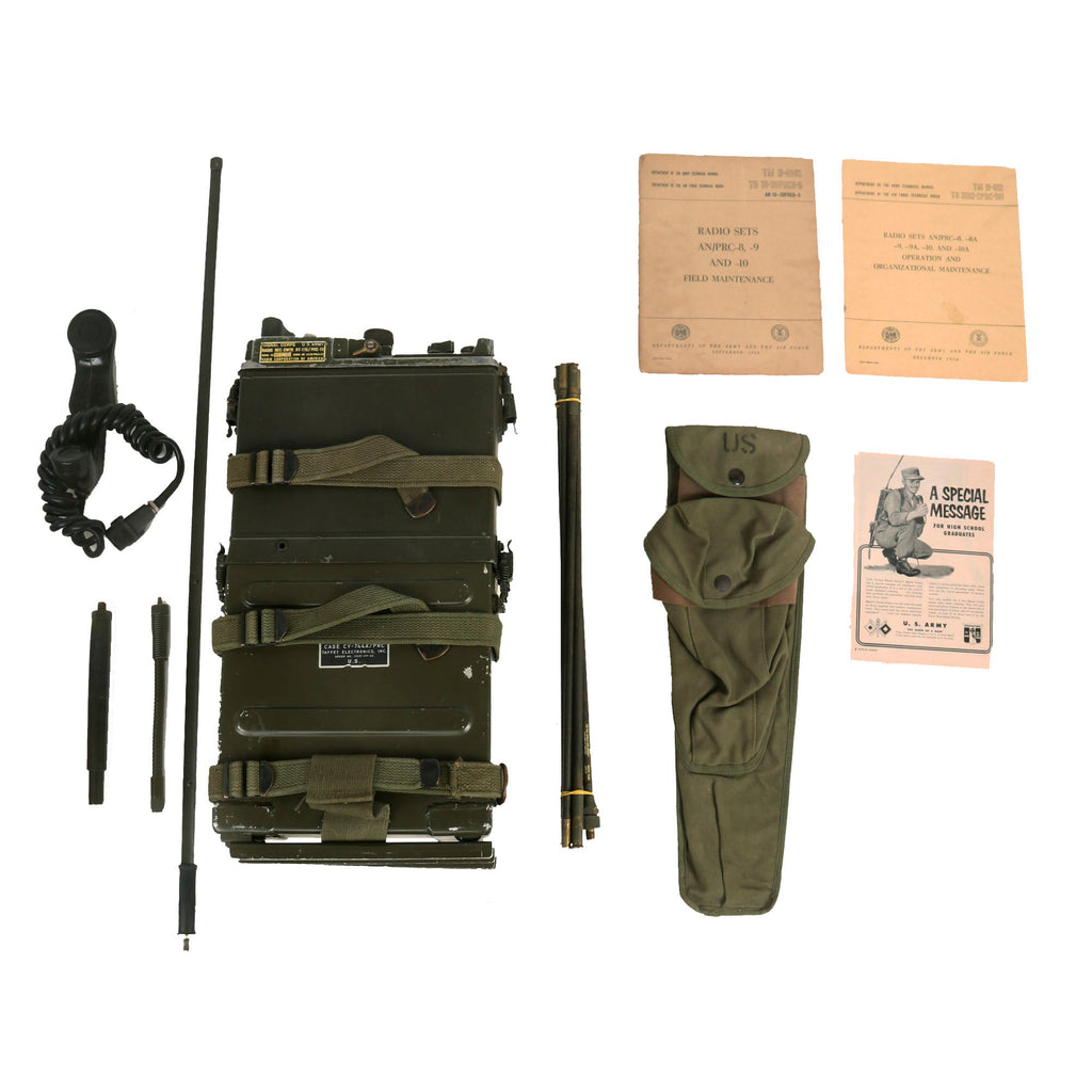 Original U.S. Korean / Vietnam War AN/PRC-77 Radio Man Pack Set with ST-120/PR Harness & Manuals Original Items