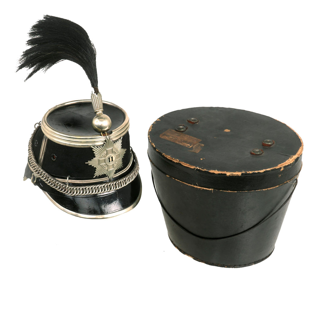 Original Swiss Pre WWI Bern Cavalry Officer Shako Helmet Marked to the 11th Cavalry With Plume and Transit Case Original Items