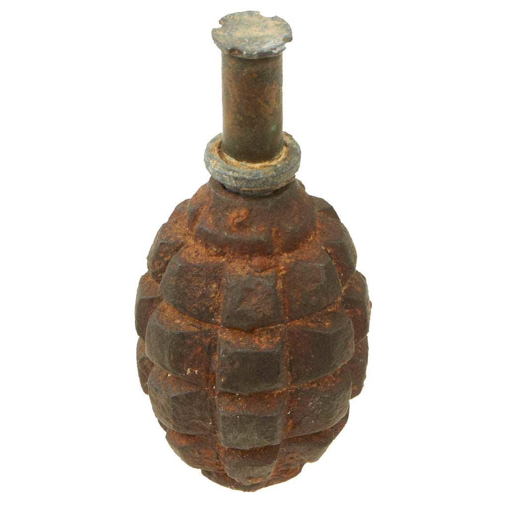 Original French WWI Complete (Without Explosives) F1 Hand Grenade with Original Fuse Cap - Inert Original Items