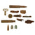 Original Japanese WWII Iwo Jima Relic Lot with Type 90 Army Helmet, Canteen, Vial of Sand, Ceramic Grenade Original Items