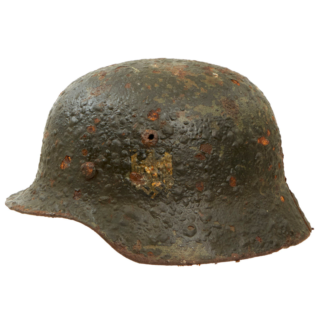 Original German WWII Relic Condition Siege of Leningrad "Dug Up" Army Heer M35 Double Decal Helmet - Size 64 Shell Original Items