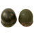 Original U.S. WWII Personalized Camouflaged Front Seam Fixed Bale M1 Helmet with CAPAC Liner - Forest Style Camo Original Items