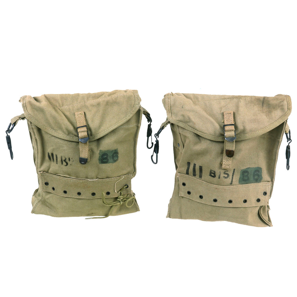 Original U.S. WWII Pair of Medic’s Belt Attachment Bags Original Items