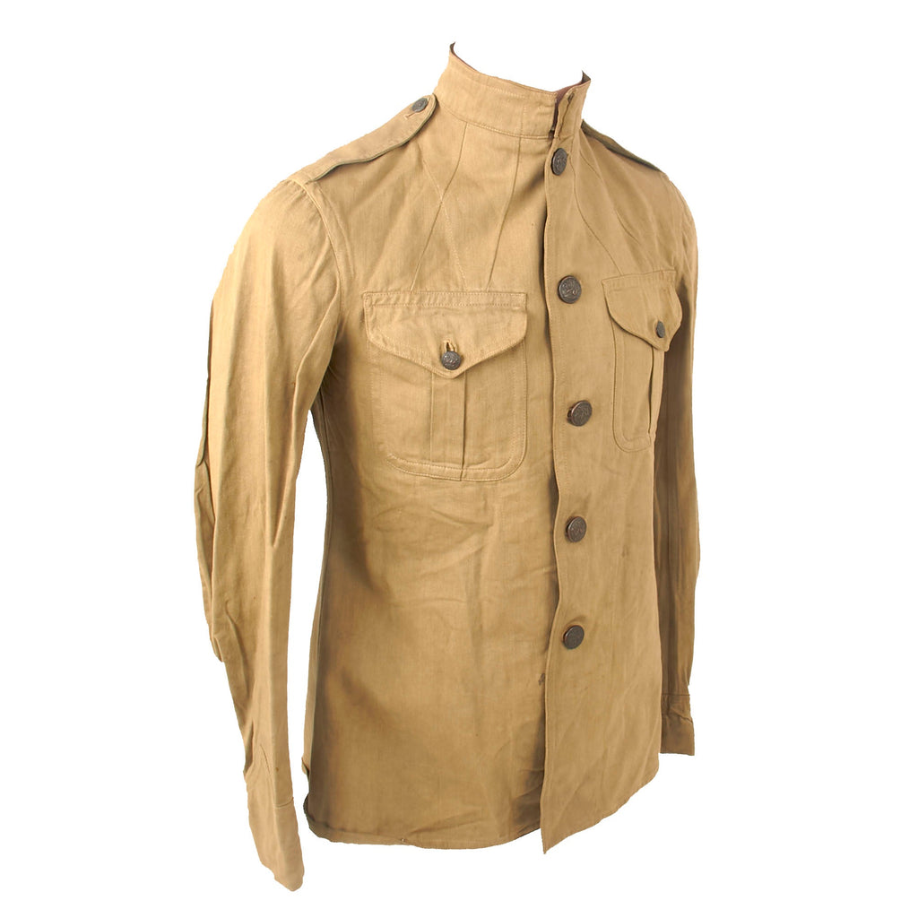 Original U.S. WWI U.S.M.C. Twice-Named P1912 Marine Corps Khaki Summer Uniform Tunic - Kara M. Julian & Rollie E. Cecil Original Items