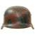 Original German WWII Luftwaffe M35 Former Double Decal Camouflage Painted Helmet with Relic Liner - marked Q66 Original Items