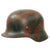 Original German WWII Luftwaffe M35 Former Double Decal Camouflage Painted Helmet with Relic Liner - marked Q66 Original Items