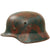 Original German WWII Luftwaffe M35 Former Double Decal Camouflage Painted Helmet with Relic Liner - marked Q66 Original Items
