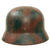 Original German WWII Luftwaffe M35 Former Double Decal Camouflage Painted Helmet with Relic Liner - marked Q66 Original Items