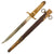 Original Japanese WWII M1883 Naval Officers Dirk with Iron & Brass Leather Scabbard Original Items