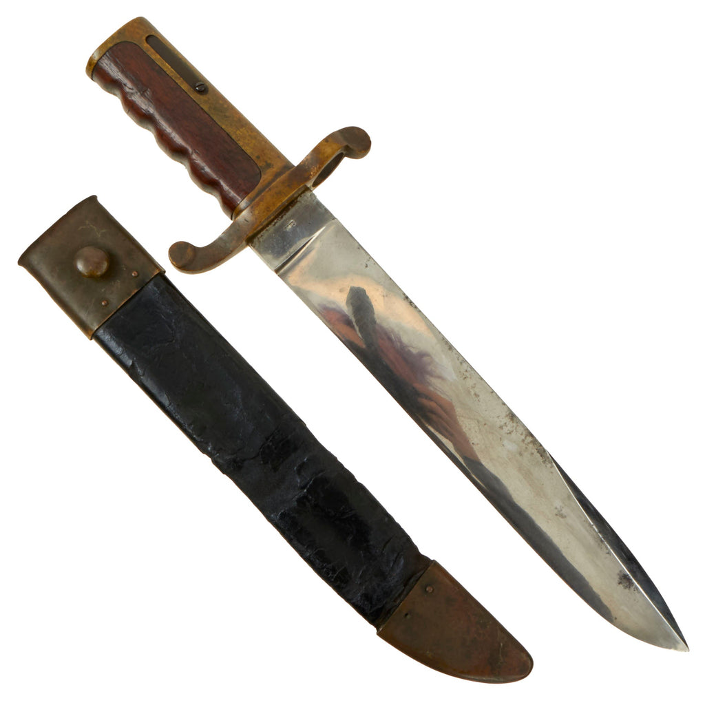 Original U.S. Civil War US Navy M1861 “Dahlgren” Bowie Knife Bayonet and Scabbard By Ames - Dated 1861 Original Items