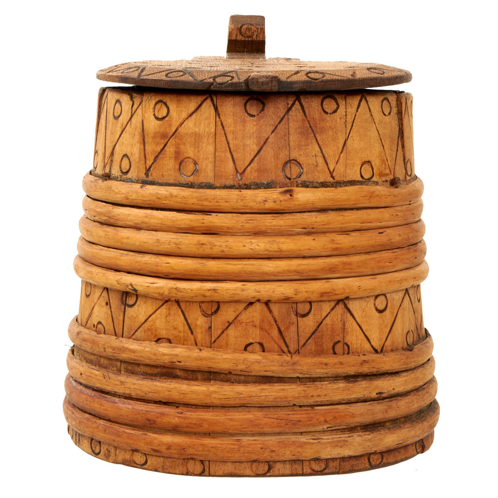 Original U.S. American Revolutionary War Period Ornate Wooden Staved Tavern Tankard - Found in North-Eastern New York State Original Items