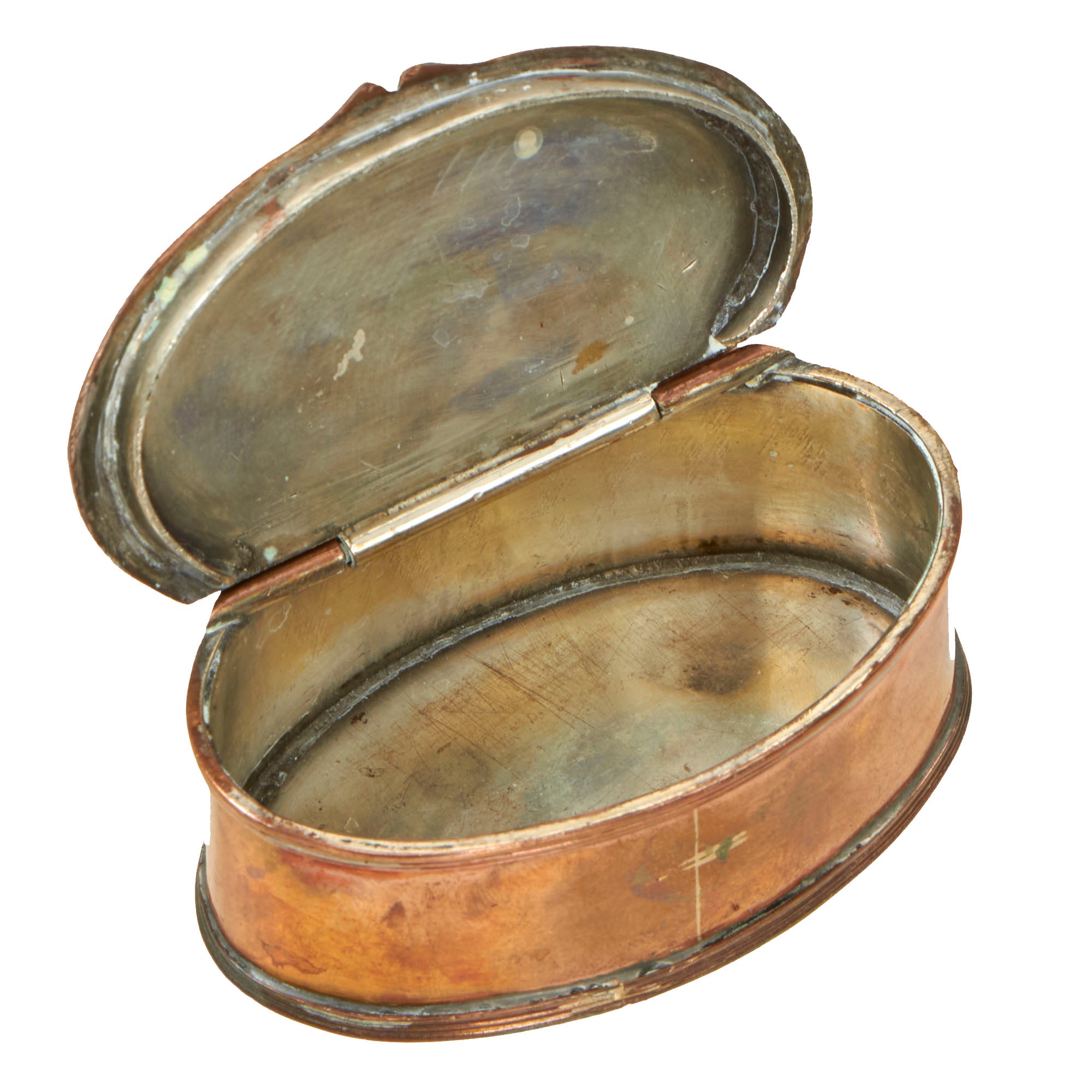 Tinter Box Original British Revolutionary War Era Silver-Plated Copper Tinder Box ...