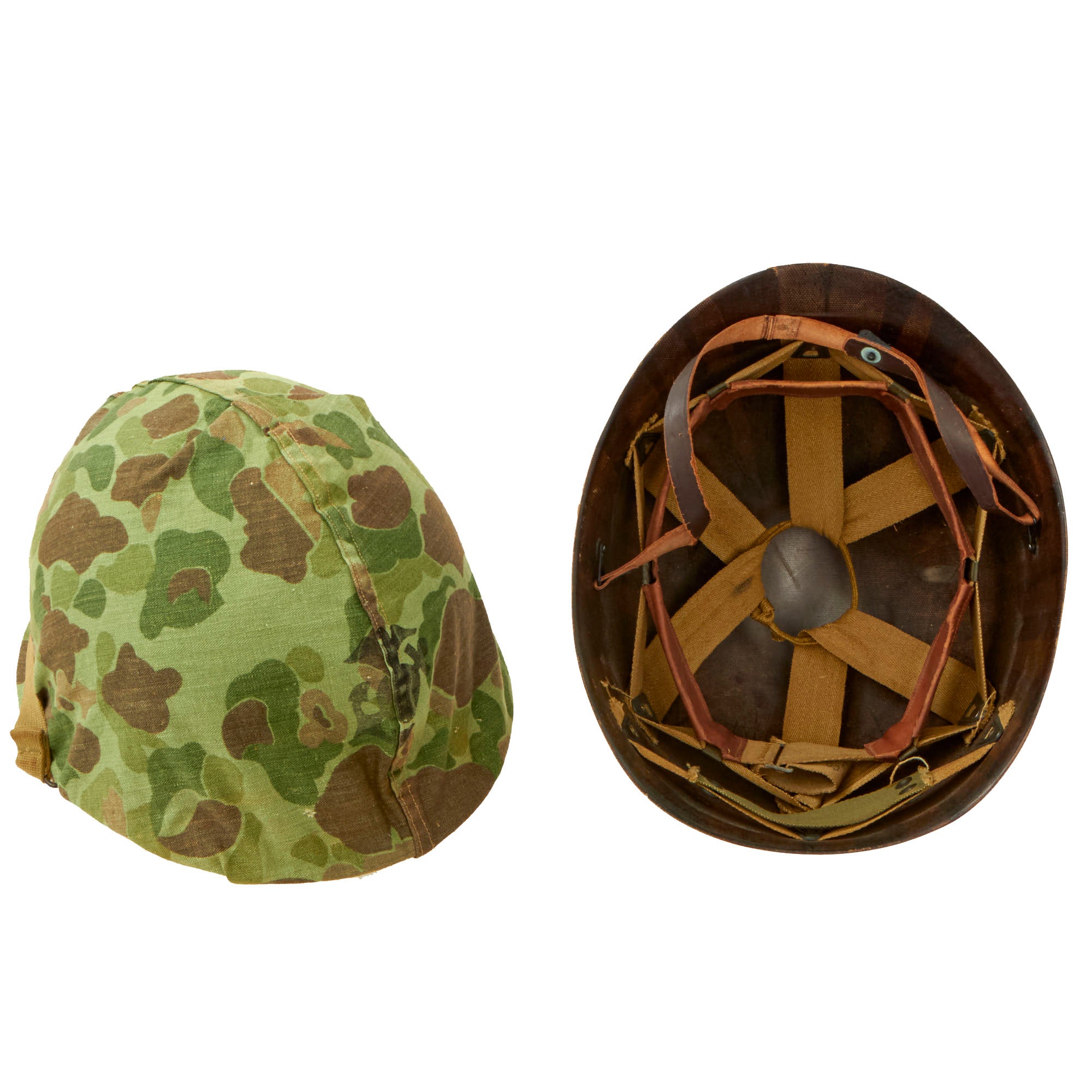 Original U.S. WWII USMC M1 Helmet Complete with Firestone Liner and 1s ...