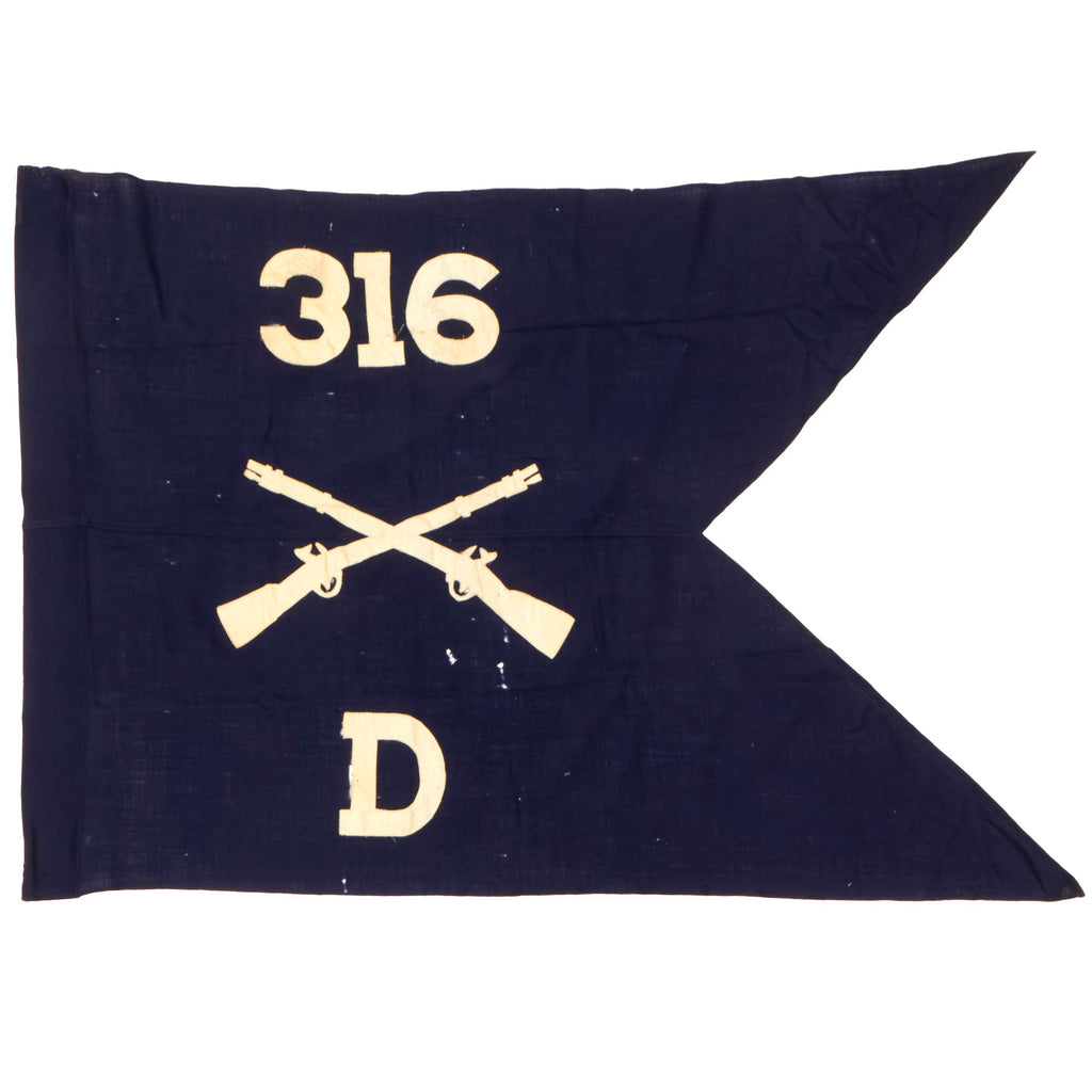 Original U.S. WWI Army 316th Infantry Regiment D Company 79th Division Swallowtail Guidon Pennant - Scarce Original Items