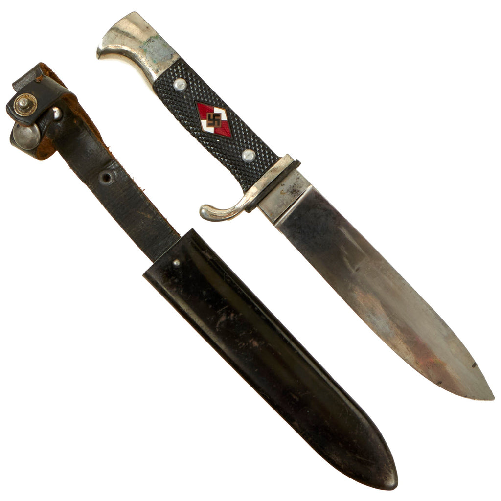 Original German WWII 1941 Dated Transitional HJ Knife by Rare Maker Klittermann & Moog with Scabbard - RZM M7/29 Original Items