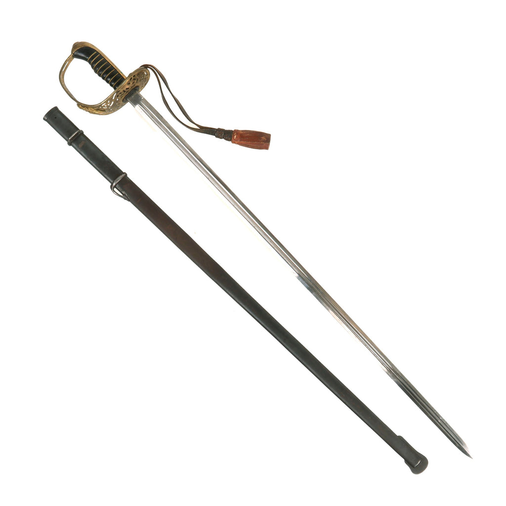 Original 19th Century Swedish Officer's Saber by E. Svalling of Eskilstuna with Steel Scabbard & Sword Knot Original Items