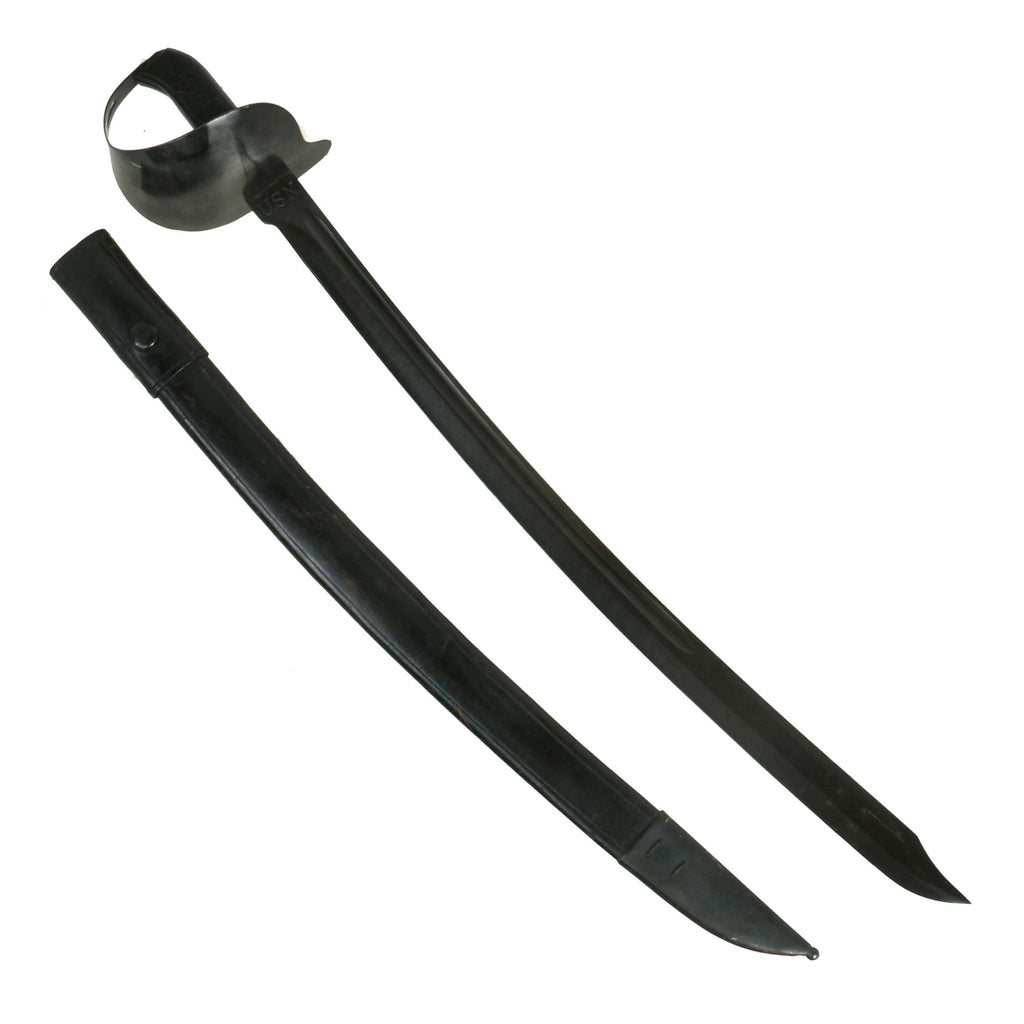 Original Rare U.S. WWI Navy M1917 Cutlass with Original Leather Scabbard - Excellent Unissued Condition Original Items