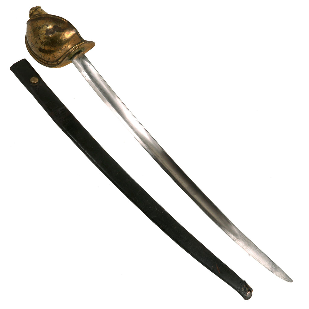 Original U.S. Civil War Rare Model 1860 Naval Cutlass by Ames Mfg. Co. with Leather Scabbard - Dated 1862 Original Items