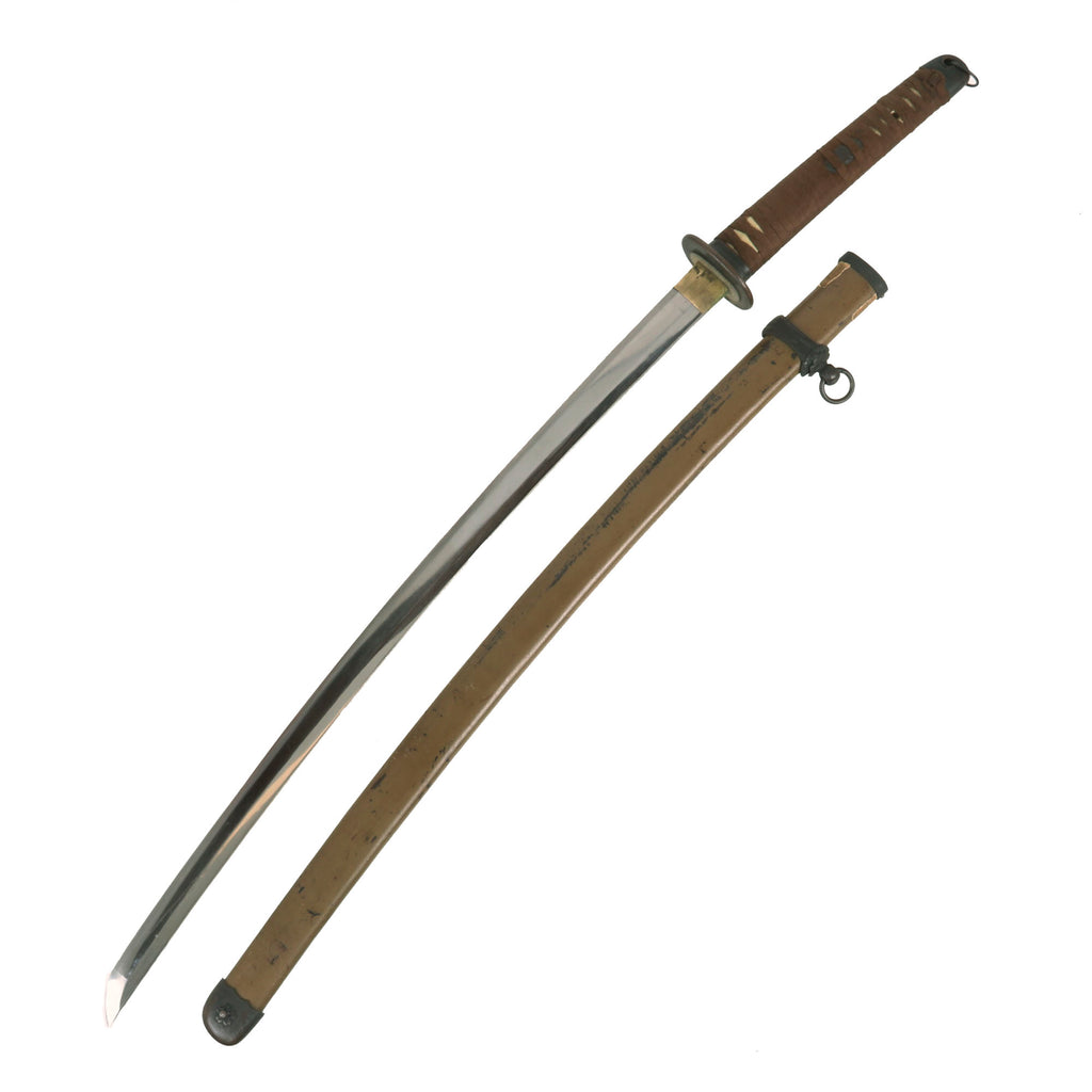 Original WWII Japanese Army Officer P-1944 Rinji Seikishi Shin-Gunto Katana Sword by KANEYUKI with Scabbard - Dated 1945 Original Items