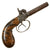 Original Victorian Era Belgian Double Barreled Percussion Pistol with Figured Wood Grip and Decorated Frame - Circa 1835 Original Items