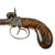 Original Victorian Era Belgian Double Barreled Percussion Pistol with Figured Wood Grip and Decorated Frame - Circa 1835 Original Items