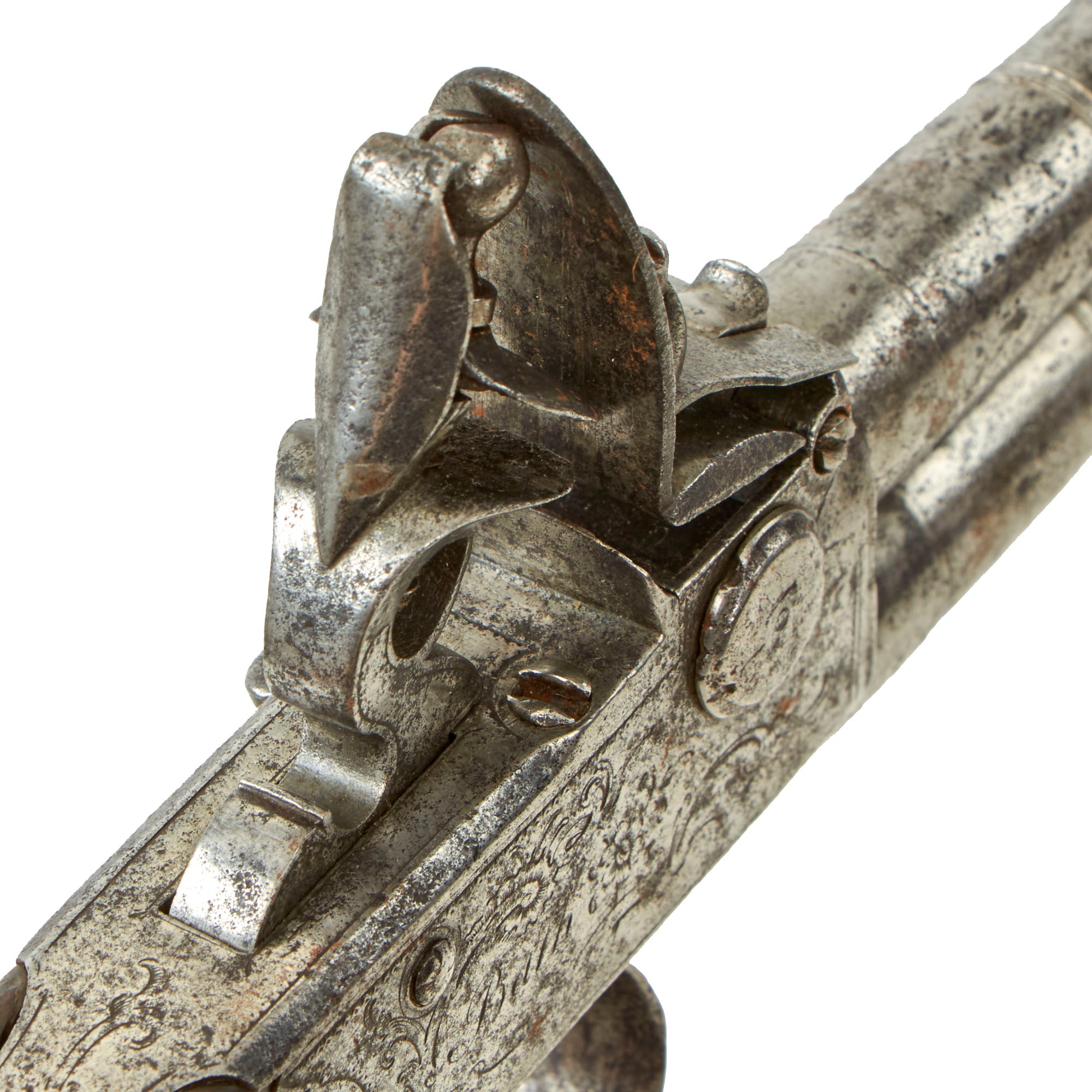 Original British Over & Under Flintlock Double Barrel Tap Action Pisto ...