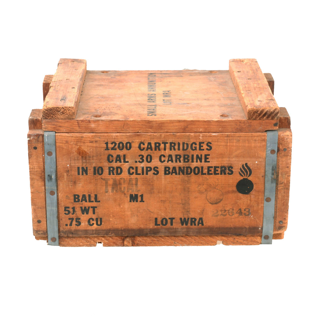 Original U.S. WWII M1 Carbine Cal .30 Ammunition Crate - Stenciled Markings Original Items