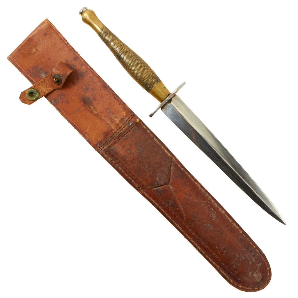 Original British WWII Second Pattern Fairbairn-Sykes Commando Dagger Fighting Knife with Sheath - Likely Used by American GI Original Items