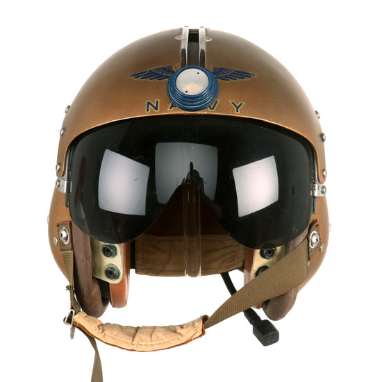 Original U.S. Navy USN Late 1950s APH-5 Flight Helmet With Adjustable Visor Original Items