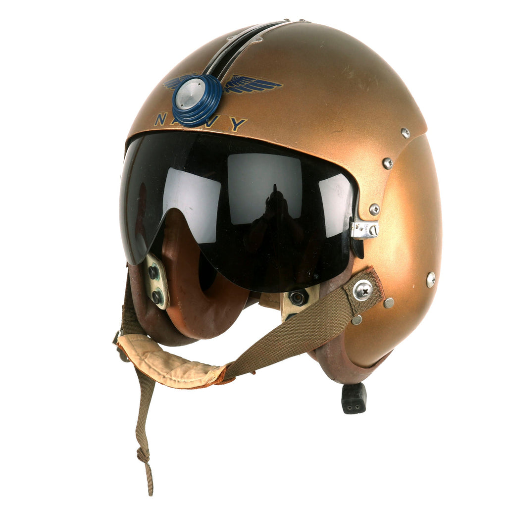 Original U.S. Navy USN Late 1950s APH-5 Flight Helmet With Adjustable – International Military Antiques
