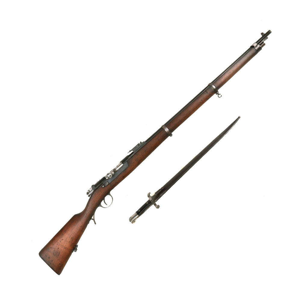 Original Portuguese Kropatschek M.1886 Infantry Rifle made by ŒWG Steyr dated 1886 with Bayonet & Scabbard - Serial LL12 Original Items