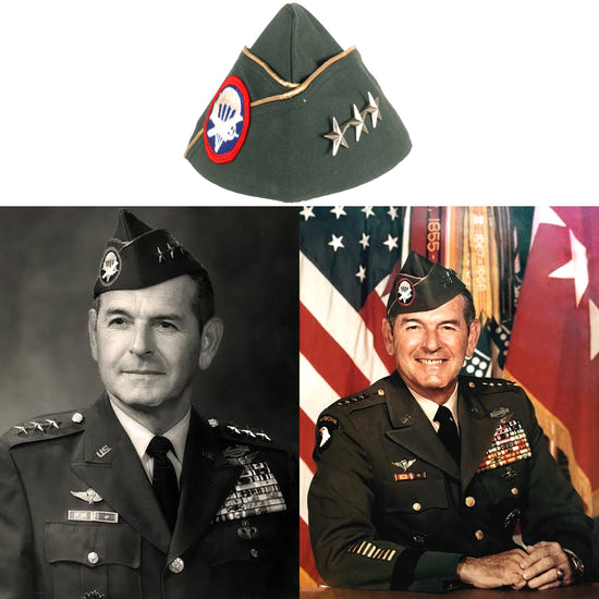 Original U.S. Vietnam War General Melvin Zais’ Monogrammed Overseas Cap with Photo & Biography - 101st Airborne Commander Original Items
