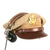 Original U.S. WWII Army Air Force Officer Tan Crusher Cap by Lewis With HB-7 Headset - Size 7 ⅜ Original Items