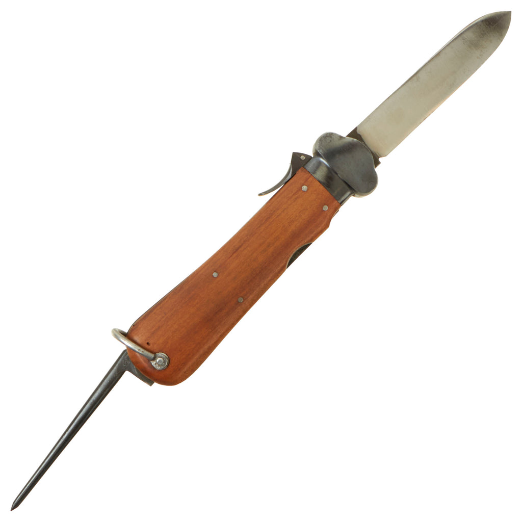 Original German WWII Excellent Unissued Luftwaffe Take Down Fallschirmjäger Gravity Knife with Solingen RB Number Original Items