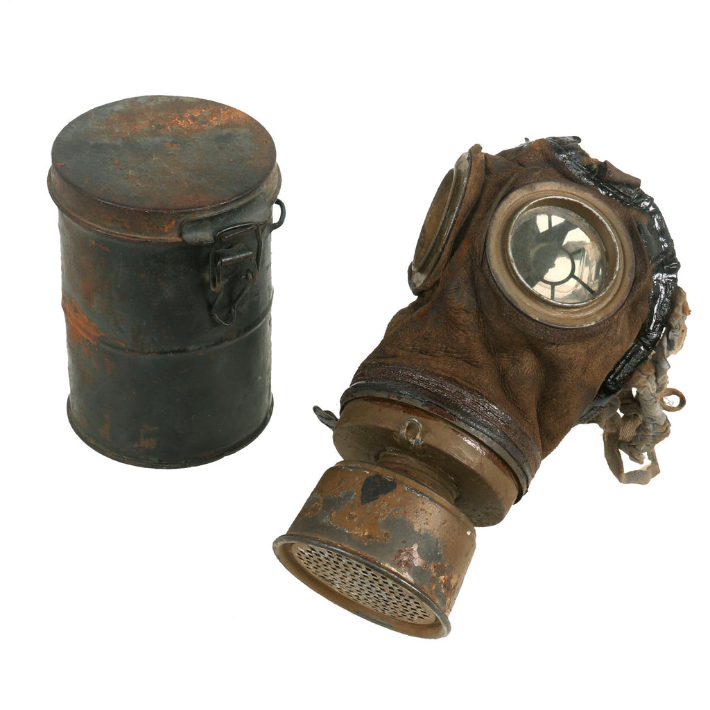 Original Imperial German WWI M1917 Ledermaske Gas Mask with Can Original Items