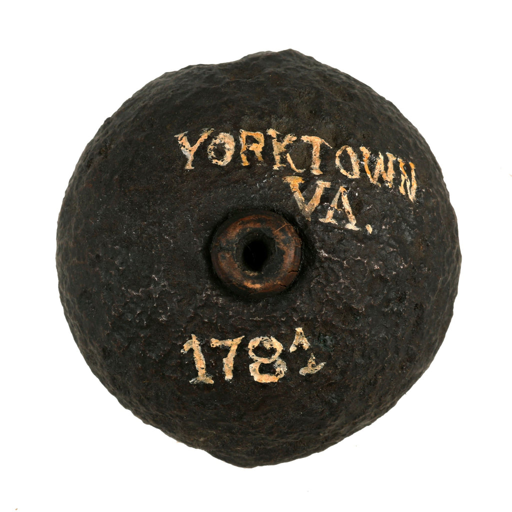 Original U.S. Revolutionary War Era Early inert Ball Hand Grenade Excavated at the Site of the 1781 Siege of Yorktown, Virginia Original Items