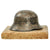 Original German WWII Army Heer Transitional M18 Double Decal Miniature Helmet Desk Ornament on Marble Base - dated 1939 Original Items