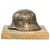 Original German WWII Army Heer Transitional M18 Double Decal Miniature Helmet Desk Ornament on Marble Base - dated 1939 Original Items