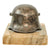 Original German WWII Army Heer Transitional M18 Double Decal Miniature Helmet Desk Ornament on Marble Base - dated 1939 Original Items