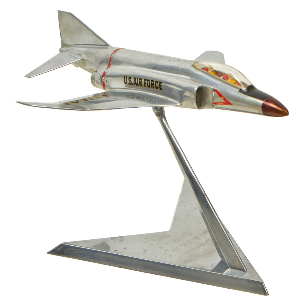 Original U.S. Vietnam War Era Desk Model F-4 Phantom II Aircraft Presented to Maj. Gen. Adrian St. John, Commander 1st Armored Div. - Dated 1973 Original Items