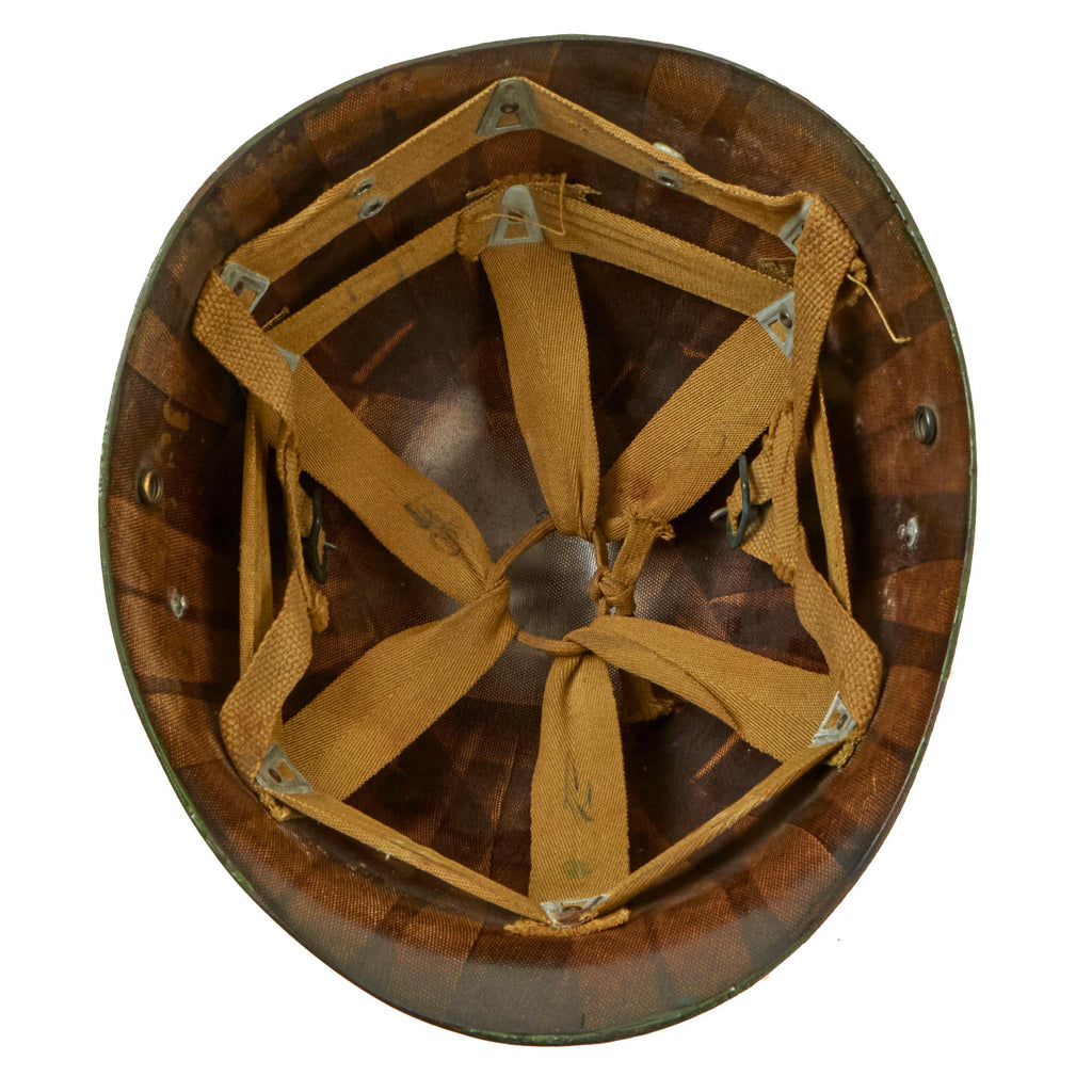 Original U.S. WWII M1 Paratrooper Liner by INLAND with Repaint and Serial Number on Interior Original Items