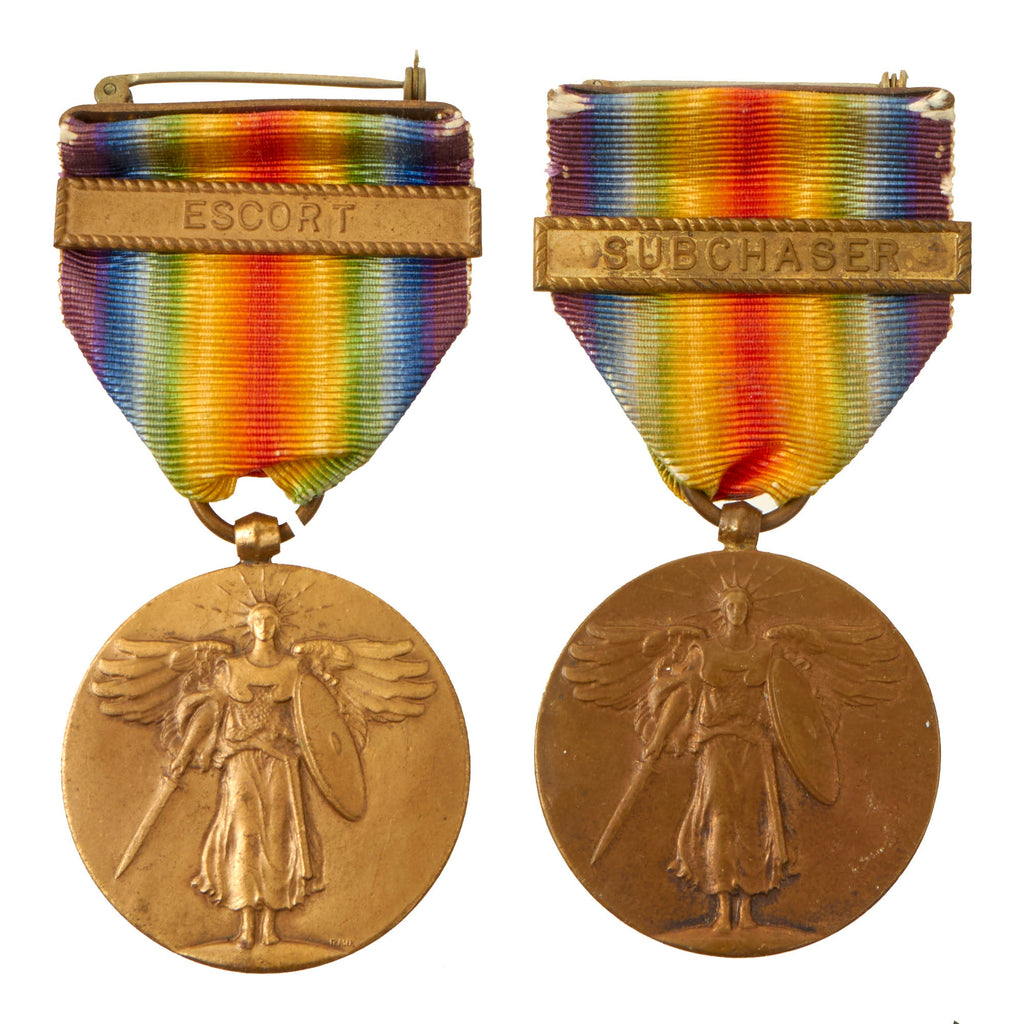 Original U.S. WWI US Navy Victory Medal Lot - SUBCHASER and ESCORT Original Items