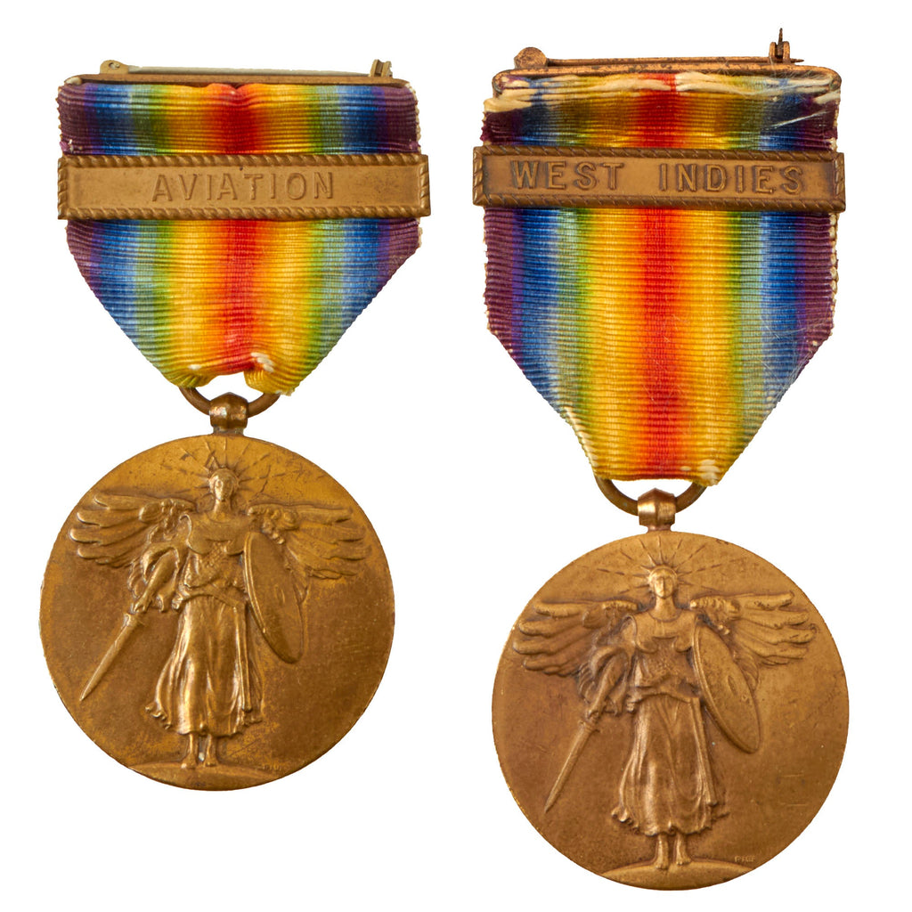Original U.S. WWI US Navy & Marine Corps Victory Medal Lot - Aviation & West Indies Original Items